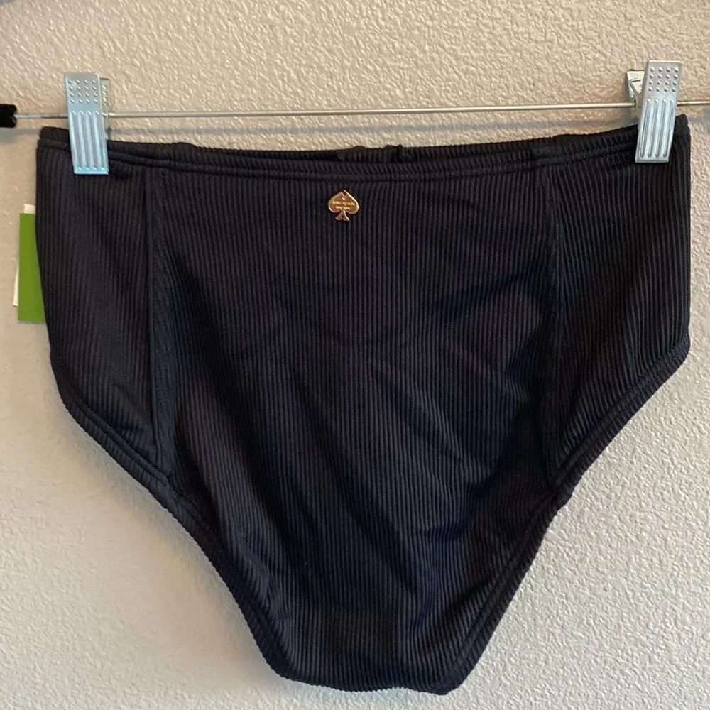 NWT- Kate Spade NY Black Marco Island Bikini Swimsuit Bottoms - Size Small